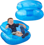 Blue Sequin Inflatable Sofa Chair for Kids - 2 Pcs, 27.5x27.5x17.2 In, 200 Pounds Bearing Capacity, Portable for Camping, Beach, Pool