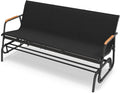 YITAHOME 3-Person Glider Bench 660Lbs Capacity, Outdoor Glider Bench w/Coated Steel Frame & Breathable Textilene for Longer Seating Comfort, All Weather Outdoor Bench for Backyard Deck Garden, Black
