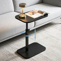 Pedestal Adjustable c Table for Small Spaces，C Shaped End Table Desktop can Turn 360° and the Height of the Sofa Small TV Tray Table Can be Adjusted for Couch