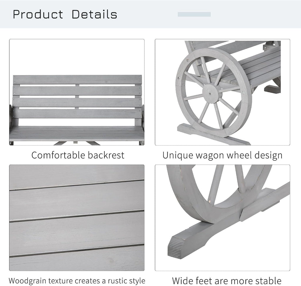 Wooden Wagon Wheel Bench