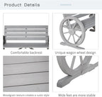 Wooden Wagon Wheel Bench