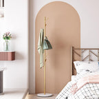 DOORXIFO Gold Coat Racks, Metal Coat Rack Freestanding with Hooks, Entryway Coat Rack Stand, Coat Racks with Marble Base, Coat Tree for Hanging Clothes, Hats, Bags