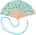 Legami - ¡Que Calor! Folding Fan, Bee Theme, Matching Removable and Adjustable Lanyard, Polyester, Wooden Handle, 3.5 x 23 cm