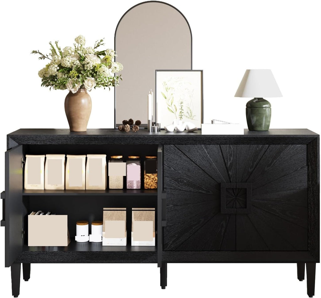 Farmhouse Storage Cabinet, Heavy-Duty TV Stand with Adjustable Shelves, Pantry Storage Cabinet,for Kitchen Home