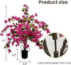 3FT Artificial Bougainvillea Tree – Realistic Faux Bougainvillea Tree with Pink Silk Flowers, Lifelike Artificial Flowering Plant in Pot for Indoor Outdoor Home, Living Room, Porch, Patio Decor