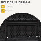 DWVO Heavy Duty 48 Inch Round Folding Table Black Plastic Outdoor Indoor Portable Banquet Setup Ideal for Parties Camping BBQ Events Garden Gatherings with Sturdy Metal Frame and Easy Storage Design