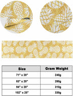 Yellow Pineapple Bed Runner Scarf King Size, Tropical Summer Botanical Fruits Luxury Bed Throw Runners & Scarves for Twin Full Queen King Foot of Beds, Bedroom Hotel Wedding Room Decoration, 94"x20"