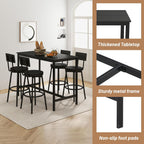 Zevemomo Dining Table Set for 4, 5-Piece Bar Table Set, Kitchen Table and Chairs, Counter Height High Top Table with 4 PU Upholstered Stools, Space-Saving Pub Tables Set for Small Space, Black
