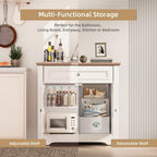 Buffet Cabinet with Storage and Drawer，Sideboard Coffee Bar with Adjustable Shelves and Doors, White Accent Cabinet Credenza Console Organizer Modern Coffee Bar for Kitchen Dining Room Living Room