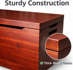 Fully Assembled, Solid Wood Storage Chest with Lid & Handles, Wooden Box, Organizer, Storage, Birthday, Gift, Blankets, Clothes, Keepsakes, Anti-Slam Hinges, 30” Professional Mahogany Finish