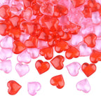FEPITO 214Pcs Acrylic Hearts Red Pink Heart Valentines Day Vase Filler 0.87Inch Heart for Valentine's Day Table Home Decorations Wedding Decorations