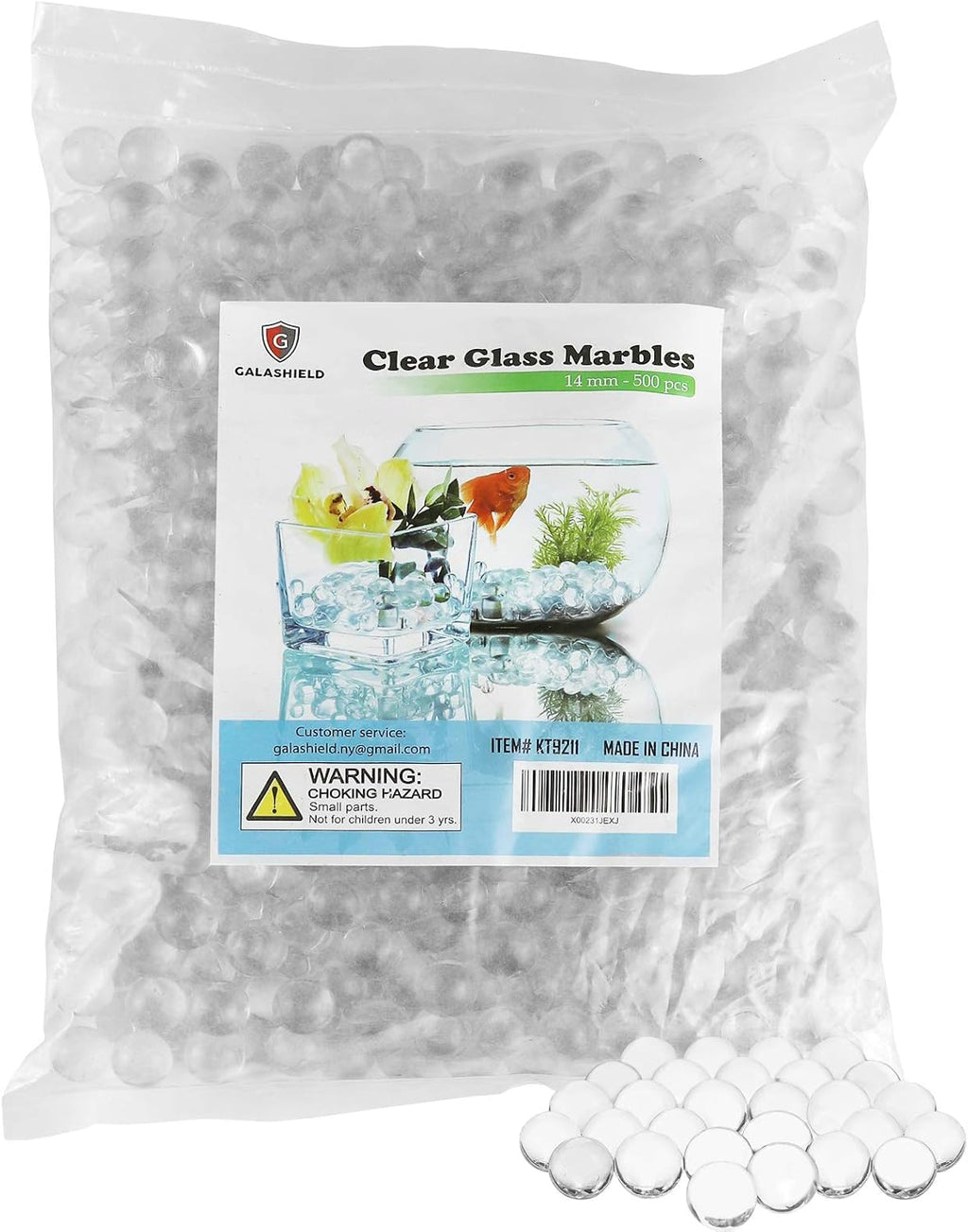 Clear Glass Marbles for Vases Bulk Round 500 Pieces