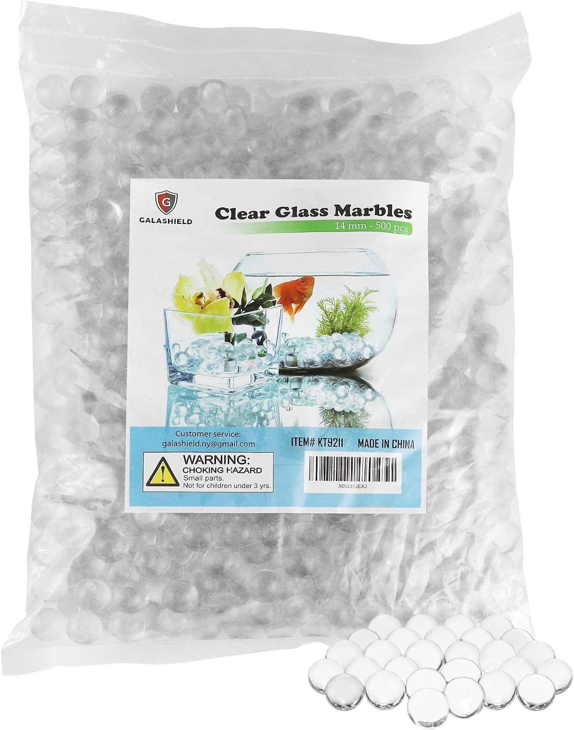 Clear Glass Marbles for Vases Bulk Round 500 Pieces