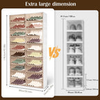 10 Tiers 40 Pairs Large Plastic Folding Shoe Cabinet with Doors Easy Assembly Shoe Shelves Organizer for Entryway Living Room