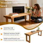 Wooden Narrow Entryway Bench Indoor Skinny Thin Noodle Bench for End of Bed Farmhouse Mudroom,Bedside,Dinette Table,Noodle Slim Bench (39.3" W x 17.7" H x 10" D)