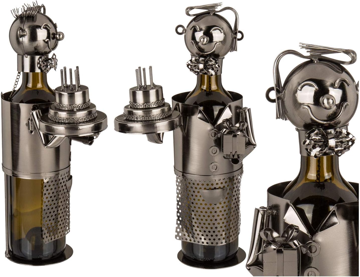 OOTB Metal Bottle Holder, Birthday Congratulant, Silver, 26x12cm
