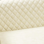 50" Faux Leather Small Barrel Love Seats Set of 2, Diamond Tufted Back Compact Loveseats Sofas with Nailhead Trim, Modern 2-Seater Couches with Solid Wood Legs for Small Spaces, Apartments, Cream