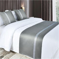 Luxury Silk-Touch Bed Runner & Scarf for Queen/King Bed, Waterproof Bed End Towel, 3 Sizes for Hotel/Wedding Decor(Dark Grey,50 * 210cm)