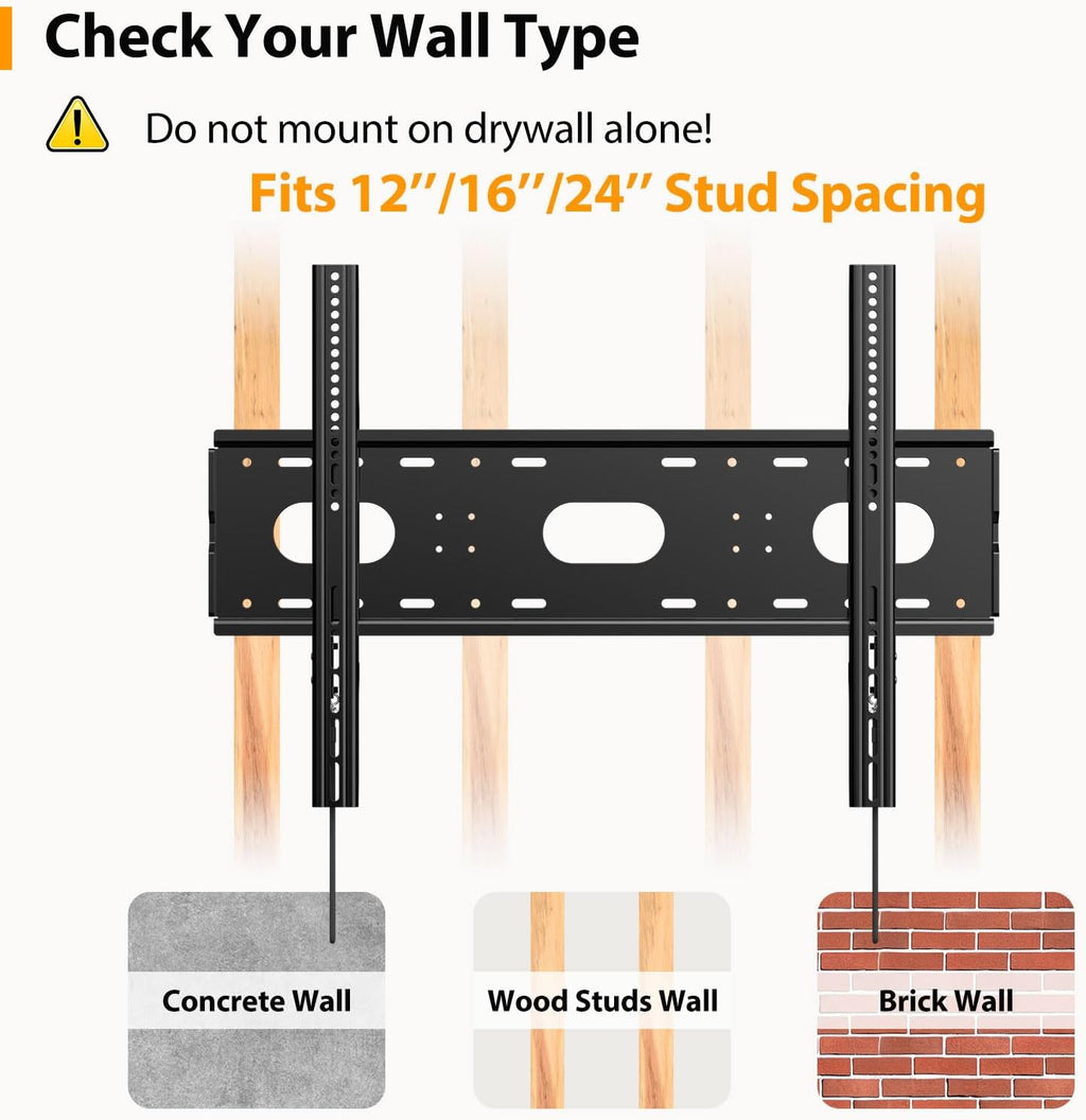 Fixed TV Wall Mount Bracket Low Profile Wall Mount TV Bracket (Ultra Slim Fixed TV Mount 42-90＂)