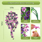 Artificial Hanging Flowers for Outdoors, 6PCS Faux Silk Artificial Flowers for Outdoors, UV Resistant Fake Flowers, No Fade Trailing Greenery, Decor for Home Porch Patio Balcony Garden Yard