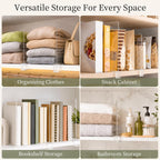 SortNStore Shelf Dividers Purse Organizer for Closet: 8-Pack Acrylic Bag Storage Organizer for Handbags, Clutches, Clothes, Sweater, Towel on Wood Shelves