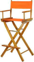 Casual Home 30" Director's Chair Honey Oak Frame-with Tangerine Canvas, Bar Height