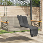 Outdoor Hanging Swing Bench for 2 People, Patio Porch Seat with Durable Powder-Coated Steel Frame and Weather-Resistant PE Rattan, Gray