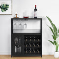 GAOMON Wine Bar Cabinet with Detachable Wine Rack, Bar Cabinet with Storage Space & Glass Holder, Mesh Door, Small Buffet Sideboard for Liquor and Glasses