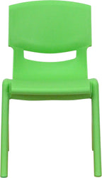 Flash Furniture 4 Pack Green Plastic Stackable School Chair with 12'' Seat Height