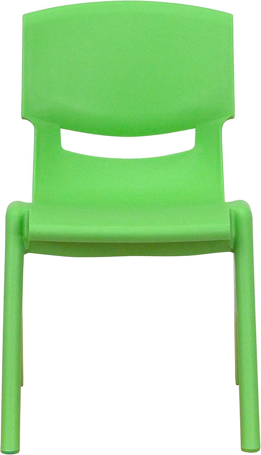 EMMA + OLIVER 4 Pack Green Plastic Stack School Chair with 12" Seat Height - Kids Chair