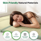 ZonLi Japanese Tatami Mat, Foldable Floor Sleeping Pad Futon Mattress, Made from Natural Coconut Shell Fiber & Jute Fiber, Firm Traditional Floor Bed Queen 80"x60"