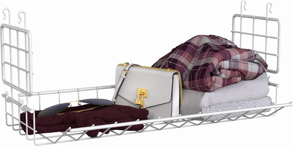 ClosetMaid Hideaway Hanging Wire Shelf for Closets, Pantries, Laundry Rooms, 6.89" H x 15.45" W x 7.78" D, White, 6-Pack