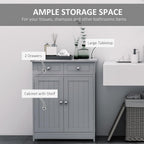 Floor Cabinet with 2 Doors, 2 Drawers and Adjustable Shelf, Freestanding Storage Cabinet for Bathroom,for Kitchen Home