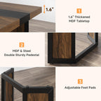 Industrial Dining Table for 6-8 People, 71" Large Long Wooden Kitchen Table with Sturdy Metal Frame & Brown Finish, Rustic Style Rectangular Dinner Table for Dining Room, Kitchen (Reddish Brown )