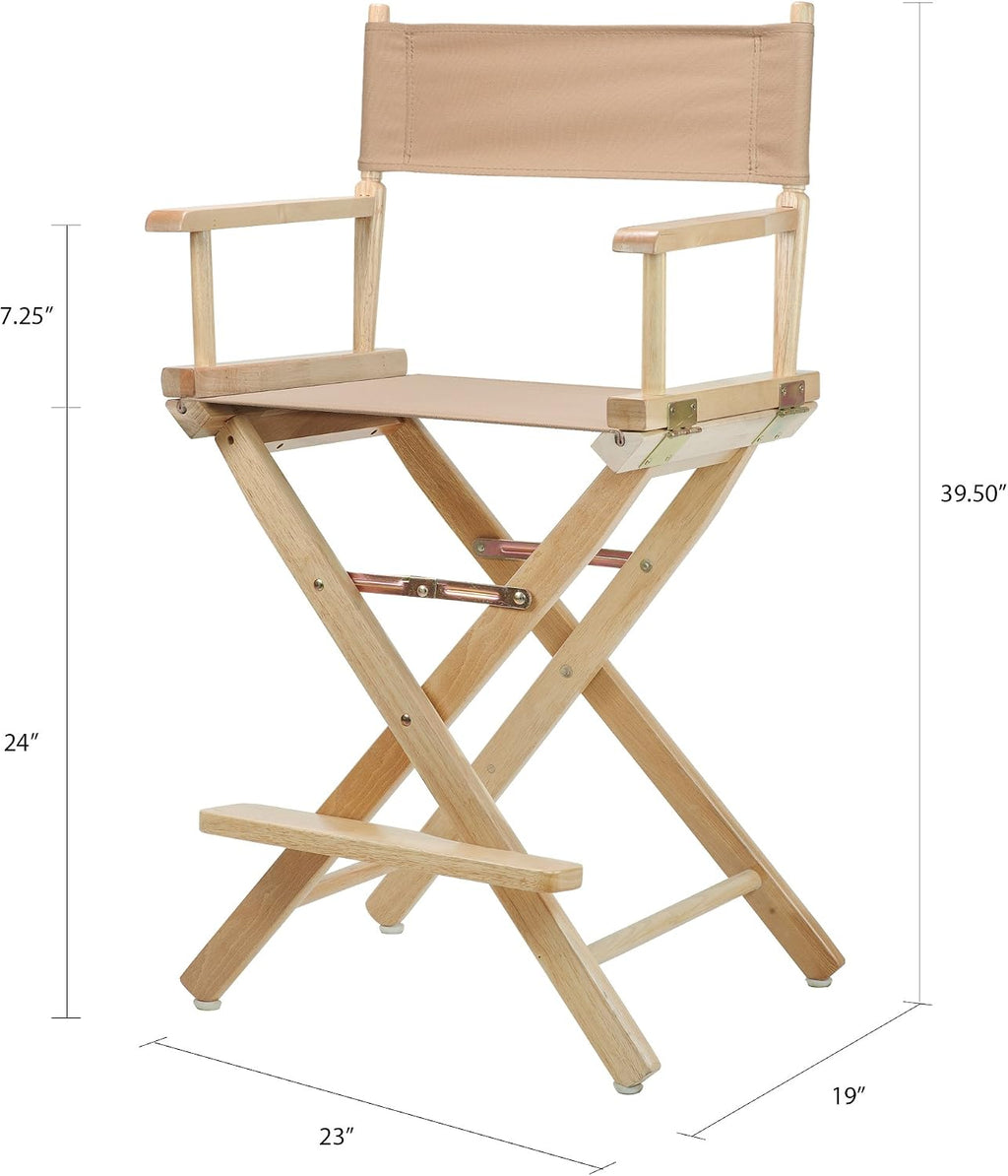 Casual Home 24" Director's Chair Natural Frame with Tan Canvas, Counter Height
