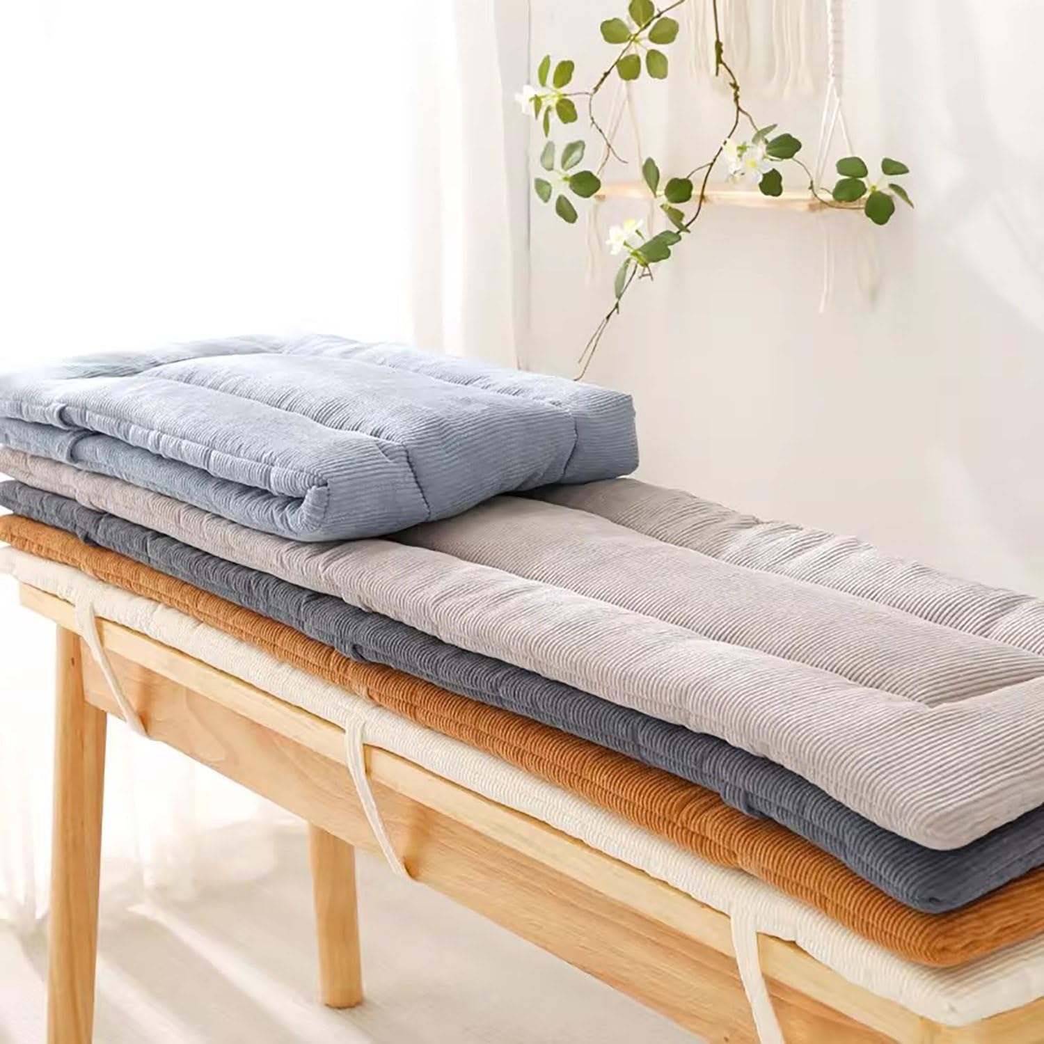 Washable Indoor/Outdoor Bench Cushion Furniture - 120/80/100/90/150cmx30/40/50/60cm 2/3 Seater Chair Seat Cushions,Non-Slip Seat Pad for Garden Patio, Long Chairs, Swings(Green,12x55in)