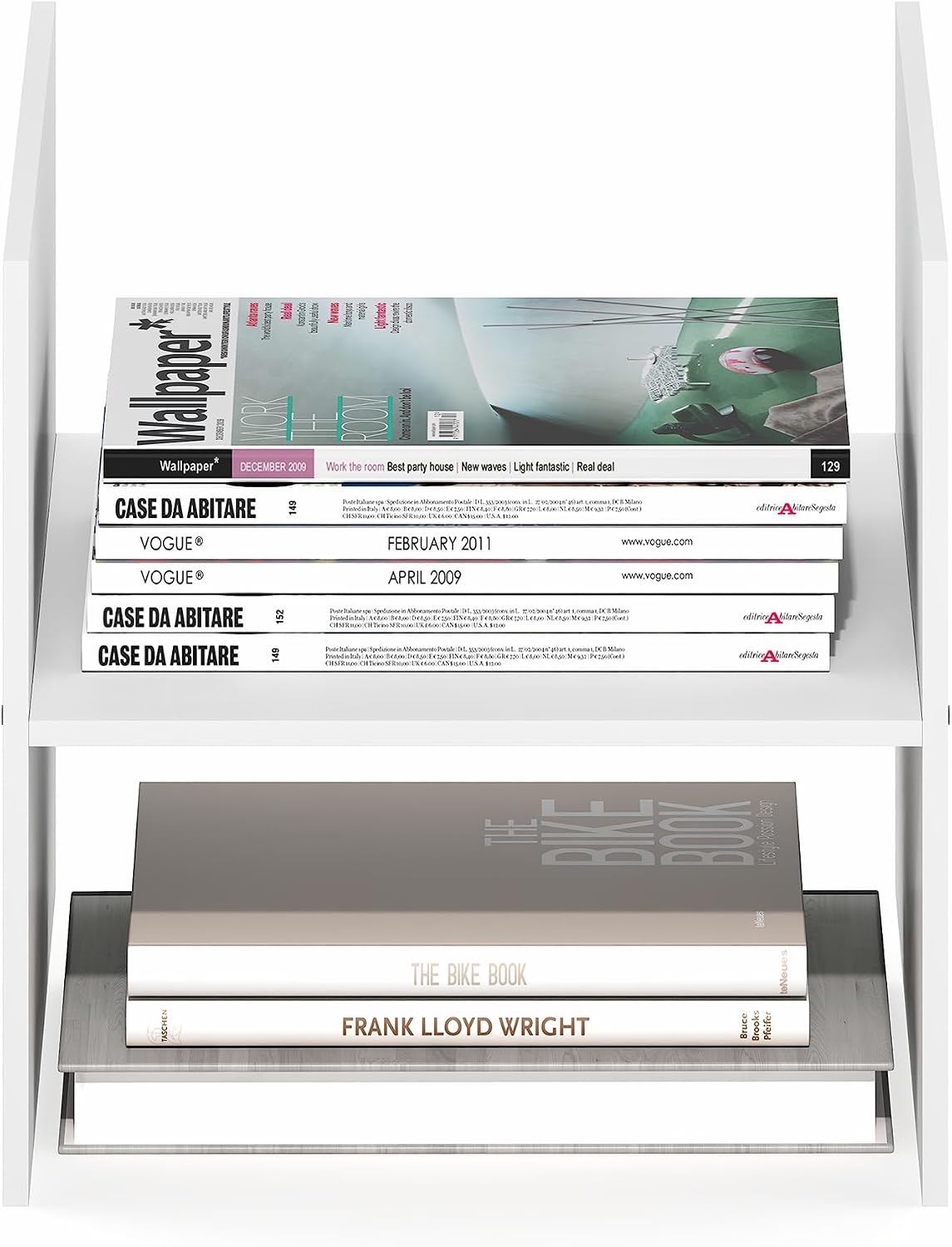 Furinno Cubicle Cube Insert, H-Shelf Cube Organizer, 2-Tier Shelf Accessory, Fits into Furinno Triple Thick Cubes, IKEA Kallax, for Organizers and Storage, White