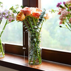 4pcs Glass Cylinder Vases for Centerpieces - 8 Inch Tall Glass Vases for Flowers, Hurricane Candle Holders Floating Candle Vase for Table Centerpiece Formal Dinners Home Decor