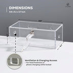 LifeLAZA Acrylic Refrigerator Lock Box, Medication Lock Box With 4 Key, Wall Mount Clear Safe Lockbox with Labels for Phone, Fridge, Food, Medicine