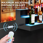 Dethan 1 Tier 24 Inch Liquor Bottle Display Shelf – Wall-Mounted Acrylic Wine Rack for Home Bar, Kitchen, or Restaurant Use – Modern Alcohol Bottle Organizer for Counter or Wall