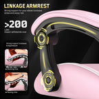 Bigzzia Gaming Chair, Ergonomic Video Game Chairs with Pillow and Lumbar Support, Racing Style Height Adjustable Computer Chair with 360°-Swivel Seat for Adults and Teens (Pink)