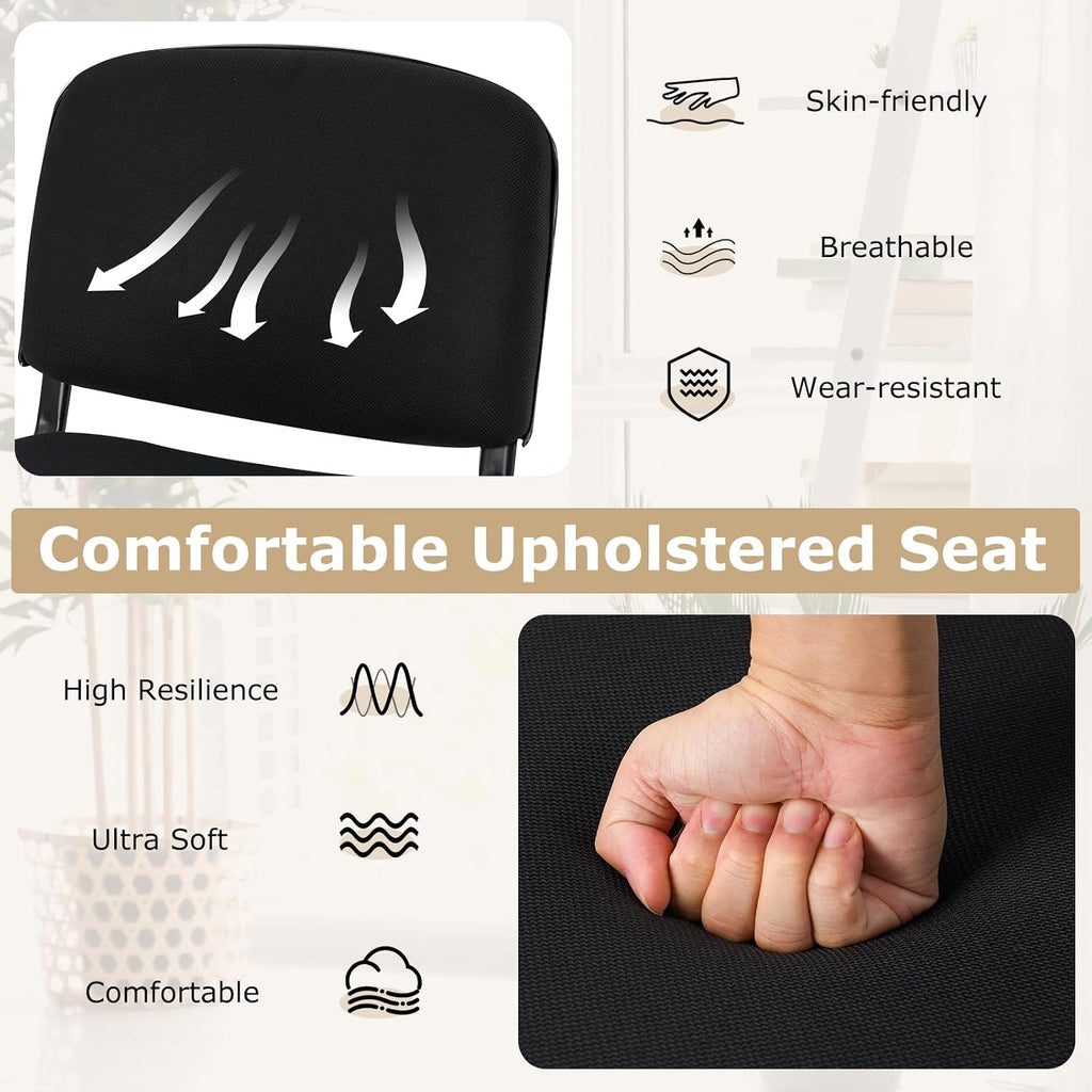 Giantex Set of 15 Conference Chair, Waiting Room Chairs with Ergonomic Upholstered Seat, Stackable Design for Home & Office, Meeting Room, Reception, 15-Pack Guest Chair Set (Black,15)