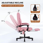 Massage Office Chair with Heat 6 Vibration Points,High Back & Heat, Executive Desk Chair,Big and Tall Office Chair 400lbs, Comfortable Ergonomic Reclining Managerial Chair, PU Leather Pink