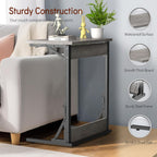 Tatub 24" TV Tray Table Set of 4, Folding C Shaped End Table, Small Sofa Side Laptop Desk for Living Room, Bedroom, Ivory White