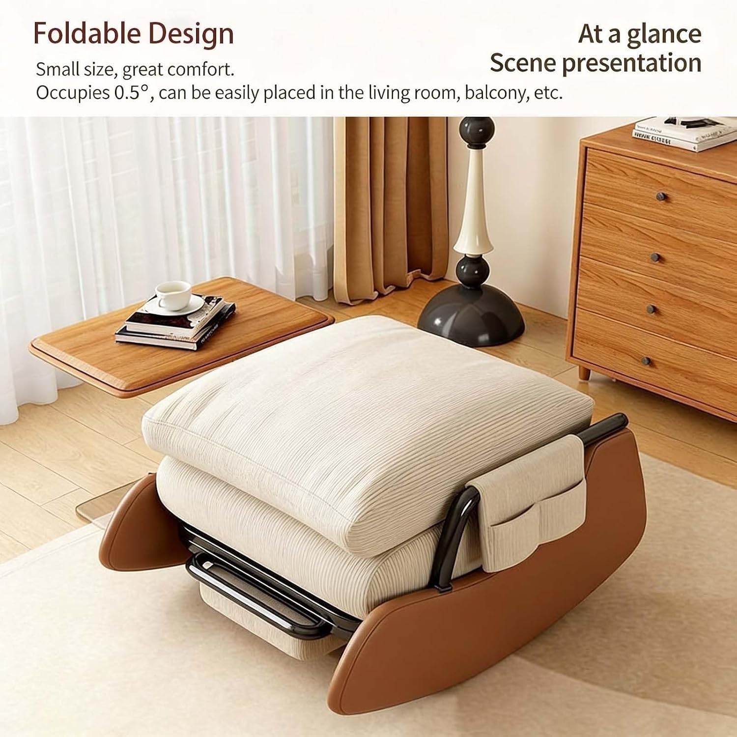Cozy Rocking Chair with Foot Rest | Stylish Rocking Chairs for Living Room | Versatile Rocking Chairs for Nursery, Bedroom & Outdoor Porch
