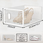 SIMPDIY Shoe Storage, 12 Pack Shoe Organizer for Closet, Shoe Boxes Clear Plastic Stackable Shoe Containers with Lids for Size 10