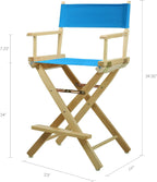 Casual Home 220-00/021-27 Director Chair 24" - Counter Height Natural Frame/Turquoise Canvas