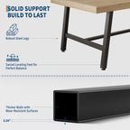 71”Industrial Multi-Functional Table, Large Wood Top with Sturdy Steel Frame, Seats 6-8 As Dining Table or Long Writing Desk, Spacious Office Desk for Home, Kitchen, Family Gatherings