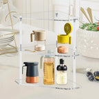 Acrylic Side Table, 3 Tier Corner Shelf Stand End Table Corner Display Rack Storage Shelf for Bathroom
