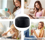 SHOUREN 3 Ft Bean Bag Chair,Memory Foam Bean Bag Chairs for Adults,Bean Bag Sofa for Living Room,Beanbag with Filler Included,Soft Velvet Fabric,Pull-Handle - 3 Foot,Black